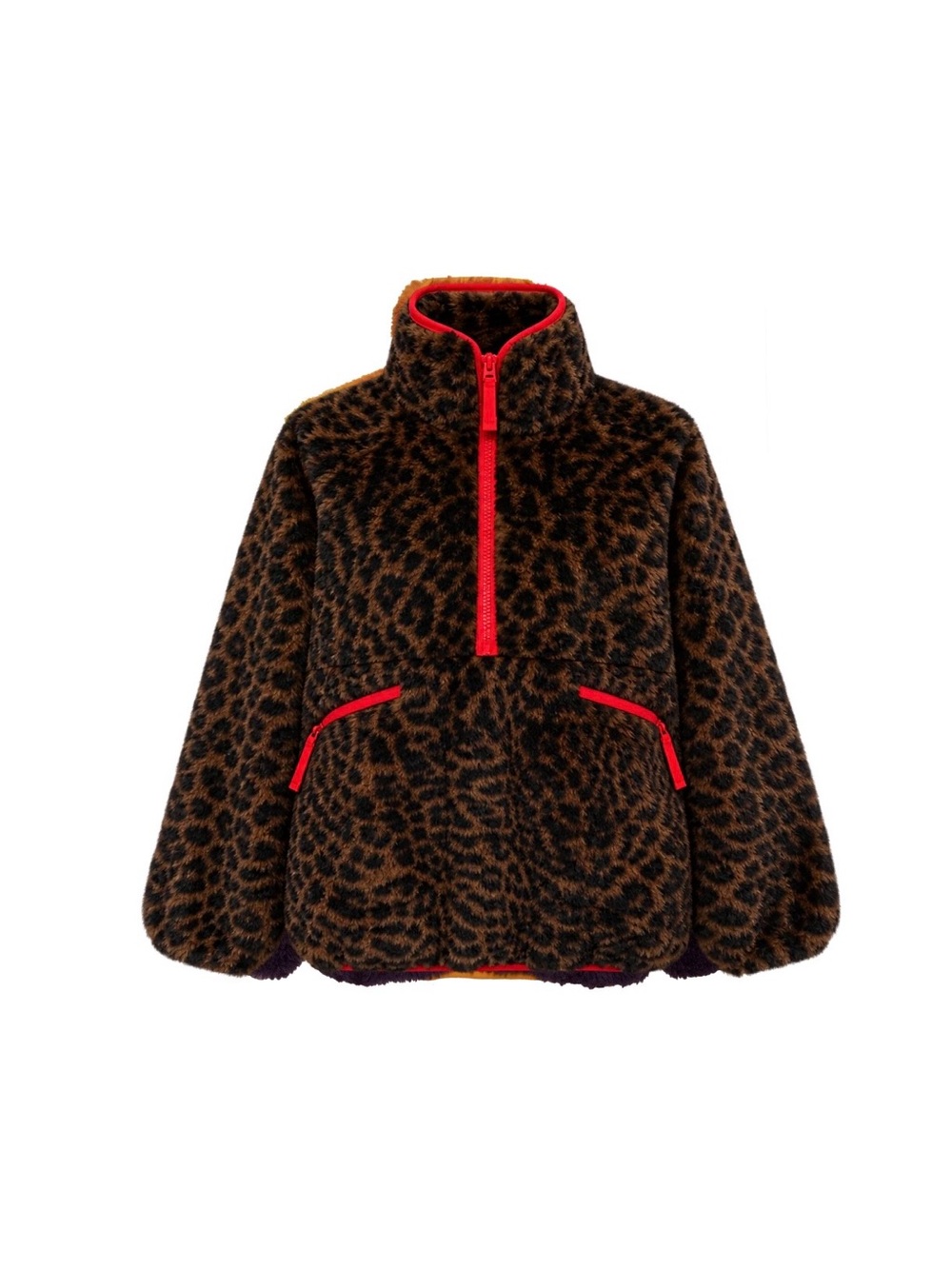 RUMORED Sun Valley Cheetah Sherpa Zip Up